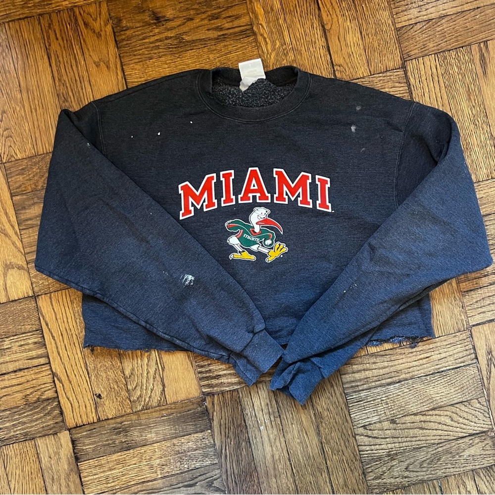 Vintage U Miami Crewneck Cropped